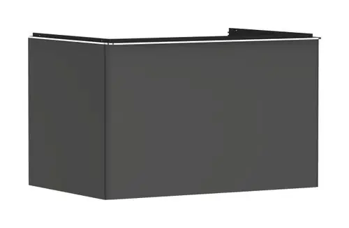 Heller Waschtischunterschrank von Hansgrohe, rechteckige Form, mit einem Schubkasten, mattes, diamantgraues Finish, geeignet für Aufsatzwaschtisch.